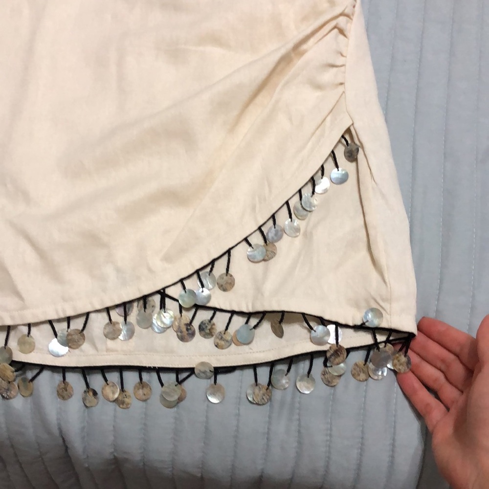 Zara Beaded linen blend mini skirt - Picture 9 of 14